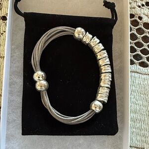 Chic Silver Beaded Bracelet